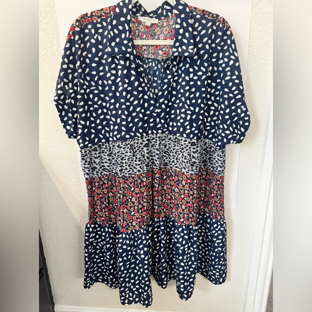Umgee brand tiered Midi dress, size XL